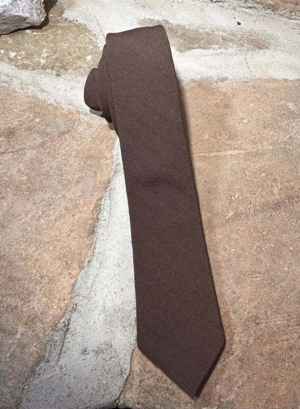Millano Silky Wool Chocolate Brown Skinny Men’s Vintage Neck Tie